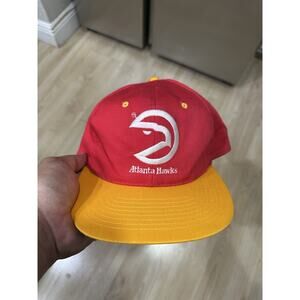 VTG 90s Atlanta Hawks NBA Red Snapback Hat Cap by AJD